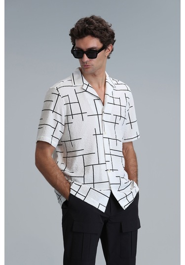 Lufian Erkek Taner Basic Regular Fit Gömlek 111010608 Ekru