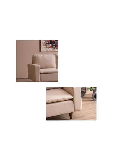 Lungo Modüler Koltuk Takımı Keten Krem Krem