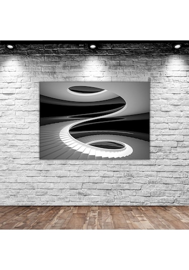 Bk Home Üç Boyutlu Spiral Merdiven Tasarımlı Kanvas Tablo 70x100cm-1