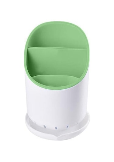 Yeşil Plastik Boşaltma Kaşık Çubuklarını Tutucu Kafes Mutfak Sofra Depolama Rafı