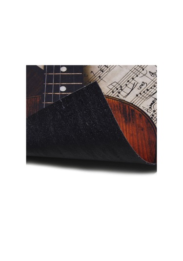 Gitar Ve Notalar Desenli Kauçuk Kapı Önü Paspası