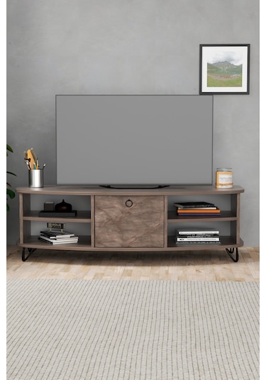Tv Sehpası Tv Ünitesi Saraylı Atlantik Çam - Antrasit 5061 Çok Renkli