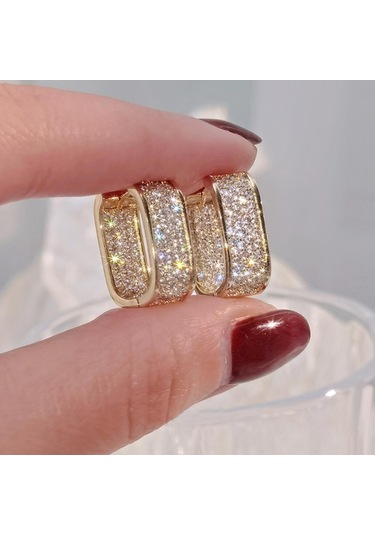 Rose Gold Kadınlar İçin Kübik Zirkonlu Lüks Moda Yüzükler, Altın Gelin Aksesuarları, Düğün Küpeleri, Sevgililer Günü Hediyesi, Takı Rose Gold