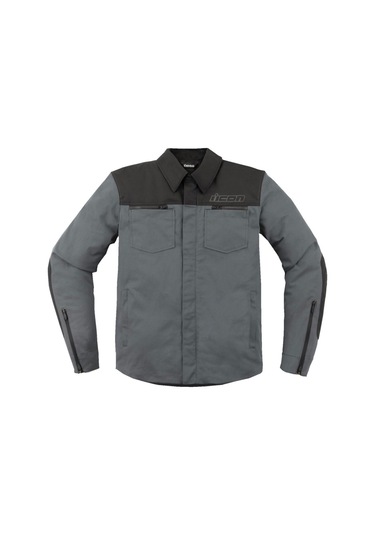 Icon Upstate Canvas Ce Korumalı Motosiklet Montu Siyah Gri