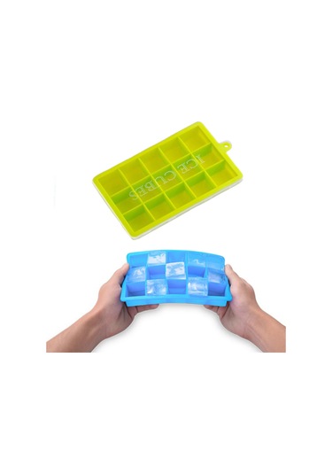 Hangfox Silikon Buz Küp Kalıbı 15 Deliği, Isı Soğuk Dayanıklı, Çekebilir Kapaklı, Kolay Çıkartma, Fırınlık, Bebek Maması, Dishwasher Güvenli - Mor/mavi/yeşil Çok Renkli