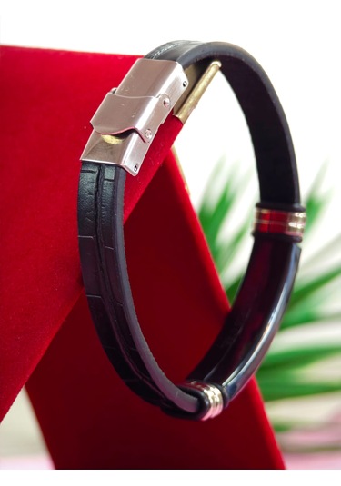 Çelik Derili Bileklik Kişiye Özel İsimli Paslanmaz Derili Çelik İsimli Bileklik 316 L Çelik Beyaz