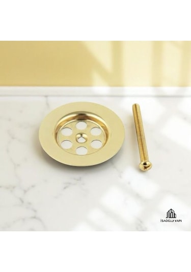 İsaoğlu Yapı Gold Lavabo Gideri Altın Sifon Süzgeç Gold Vida Dahil Gold Altın