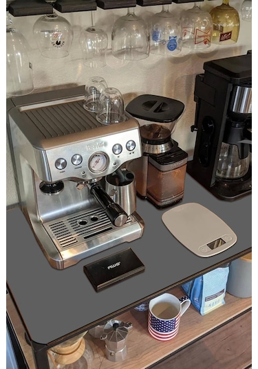 Valerine Life Barista Matı Sıvı Geçirmez Büyük Boy Xxl Kahve Barı Espresso Kahve Makinesi Pad 40x90c Siyah