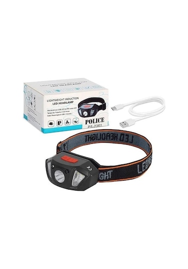 Polıce Ps-2361 Sensörlü Şarjlı Kafa Lambası Siyah