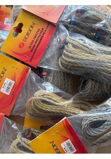 Edison Rca Kablosu 5 Metre Kaliteli Amfi Rca Ses Aktarım Kablo