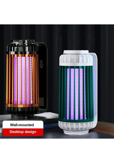 Ximistore9 Pil Desteğili Evcil Kovucu - 365nm Mor Işık Ve Solunum Benzetimi İle Çok Yönlü Tutma, Güçlü Elektrik Şoku İle Komar Öldürücü Gri