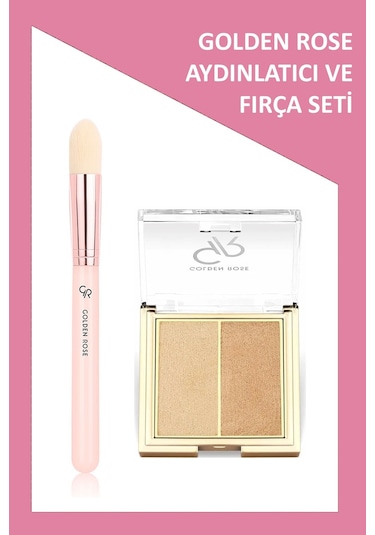 Nude Look Face Tapered Brush - Konik Yüz Fırçası Ve So Glow Highlighter Duo No: 102 Sunshine - Aydınlatıcı Seti