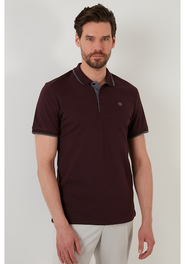 Buratti % 100 Pamuk Düğmeli Regular Fit Erkek Polo Yaka T Shirt 5902118 Vişne