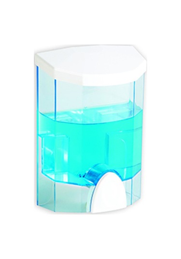 Biyomak Pratik Duvara Monteli Şeffaf Ekonomik Sıvı Sabunluk 400 Ml Beyaz