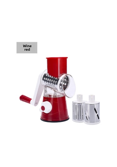Reedark Evde Kullanımı Kolay Elle Döndürülen Çok İşlevli Mutfak Dilimleyici: Sebze Käğıtçıkçı, Patates Dilimleyici Ve Peynir Kesici Kırmızı Kırmızı