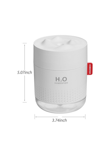 Geeksen Beyaz 500ml Usb Ev Ofis Mini Nemlendirici, Sürekli/aralıklı Buhar Modu, Otomatik Kapatma, 36db Sessiz, Gece Lambı, Nemli Hava Sağlar