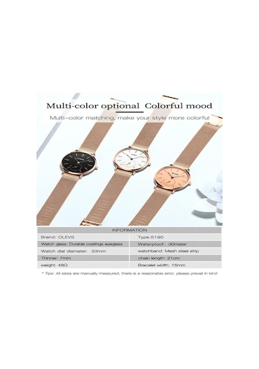 Novahub İnce Kadran Su Geçirmez Kadın Saati - Siyah Paslanmaz Çelik - Bayan İzle Saat Siyah