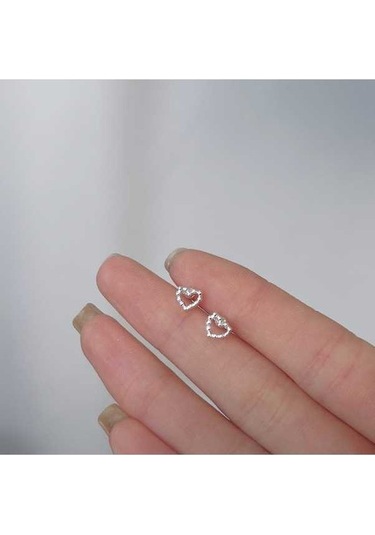 Flybuy Kadın Küpe 968 Ayar Gümüş Kaplama Platin Takı Küçük Boy Gümüş 44 Kırmızı Ayar Gümüş Küpe, Platin Kaplama, Kadın Takı Gümüş