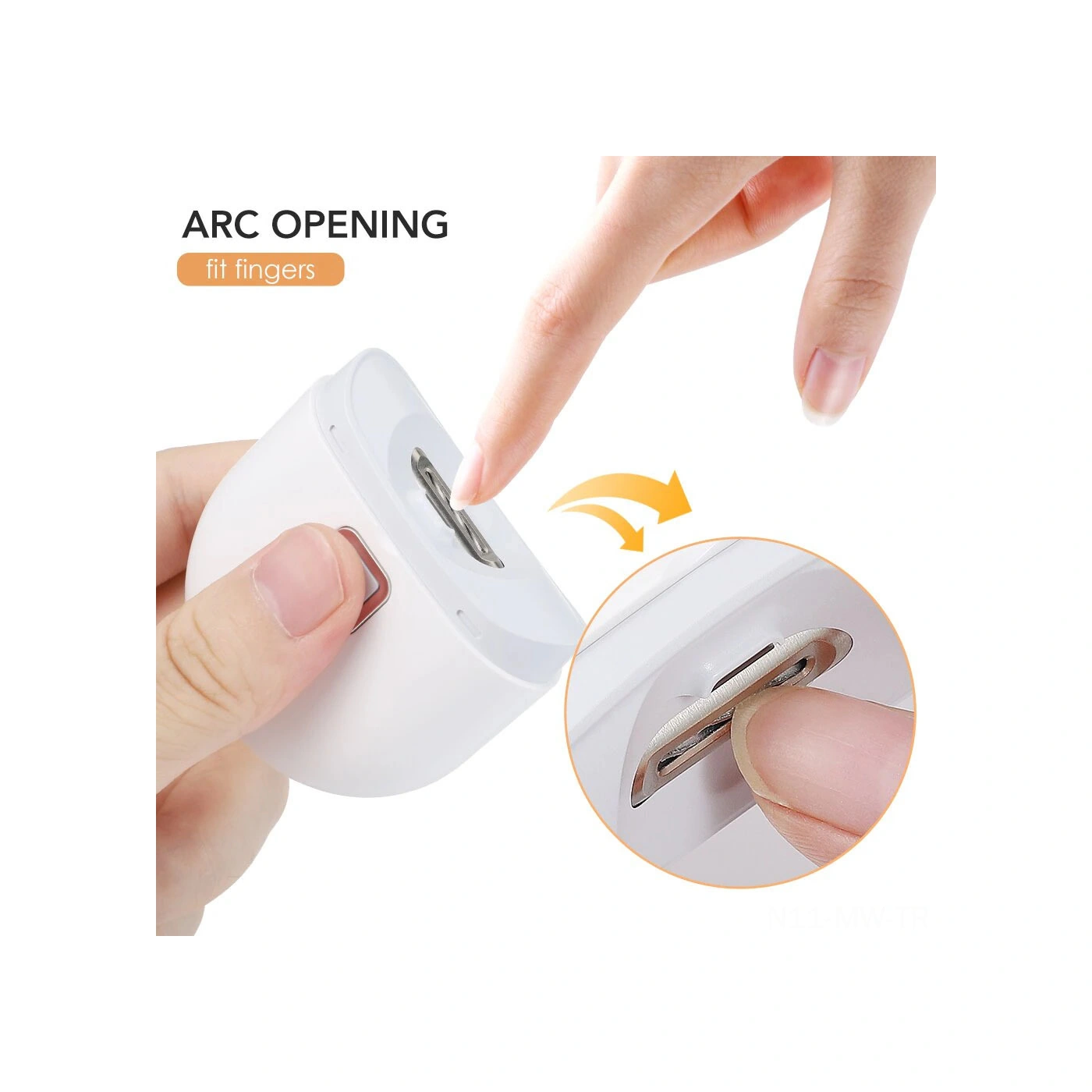 Moveevo Ev Elektrikli Tırnak Kesici Mini Boyutlu, Işıklı Kesici Ucu, 2 Hızlı Ayar, 80g Taşınabilir, Tırnakları Hızlı Ve Güvenli Kese Beyaz