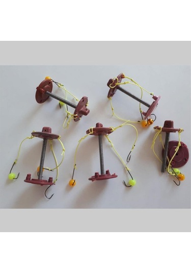 Sazan Takım Yedeği Vidalı Hazır Boncuklu İğneli 5 Adet