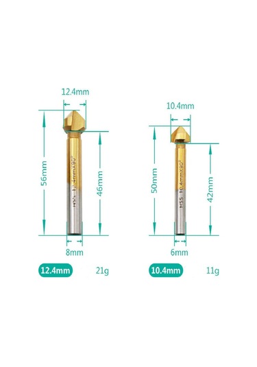 Sones 6'sı 1 Arada 90 Derece Üç Kenarlı Pah Kırma Bıçağı Ağaç İşleme Freze Kesici Pah Kırma Makinesi Delik Açıcı, Paket: Plastik Poşet Beyaz Elmas