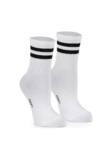 Ozzy Socks Kolej Çorabı Beyaz - Gri - Sarı 6'lı Beyaz - Gri - Sarı