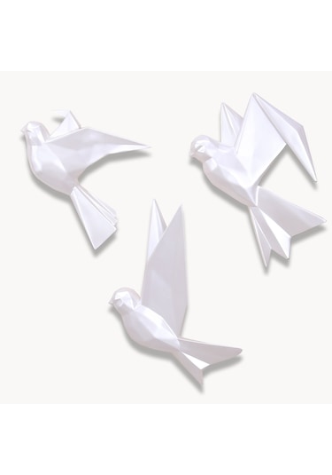 Mouette 3'lü Dekoratif Kuş İnci