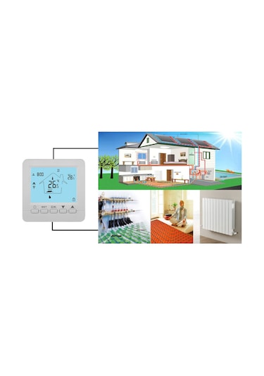 ﻿Alpsmart AS880K Wi-Fi Akıllı Kablolu Kombi Oda Termostatı - Tuya Destekli