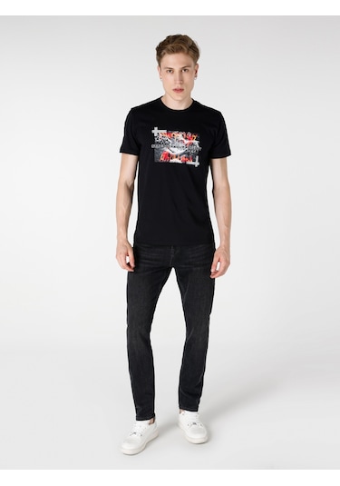 Colins Siyah Erkek Tshirt K.Kol Cl1064711 Q1.V2 Blk 001
