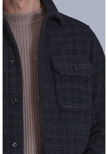 Lufian Erkek Focus Basic Slim Fit Gömlek 112010661 Antrasit Antrasit