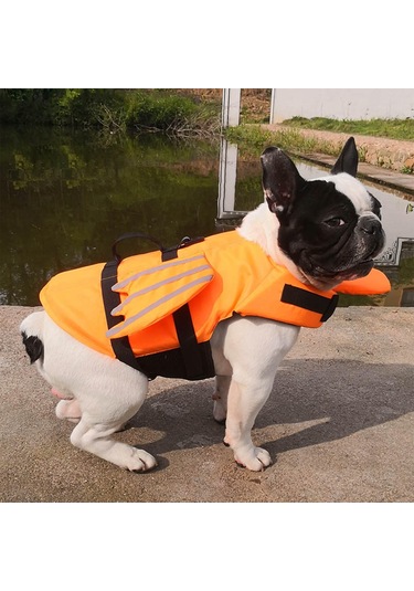 Suntek Saplı Köpek Can Yeleği Plaj Bot Havuzu Için Turuncu-m