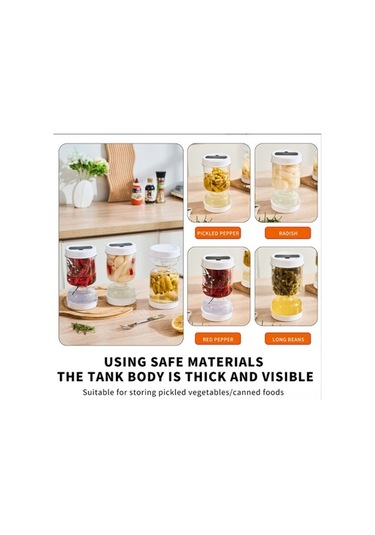 Pazly Türk Turşusu Ve Zeytinyağı İçin Pratik Süzgeçli 800ml Beyaz Plastik Kavanoz Beyaz