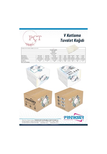 Pçt Tuvalet Kağıdı 250'li 100 x 190 MM