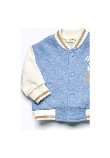 Erkek Bebek İçi Şardonlu Save Yazılı Kolej Hırkası-14859 Mavi