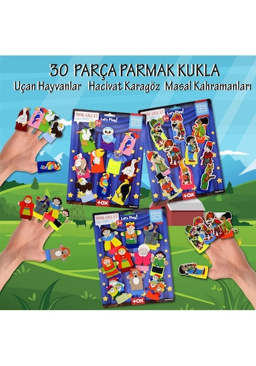 3 Set - 30 Parça Tox Hacivat Karagöz Masal Kahramanları ve Uçan