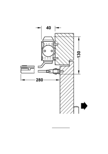 Hafele DCL 15 Dirsek Kollu Kapı Kapatıcı - Sabitlemeli