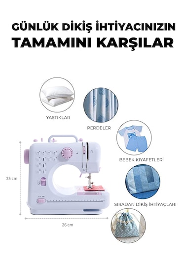 Robo 12 Fonksiyonlu Dikiş Makinesi Beyaz