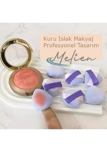 Melien Çift Kurdele Pamuk Yıkanabilir Kadife Puf Makyaj Süngeri 2'li