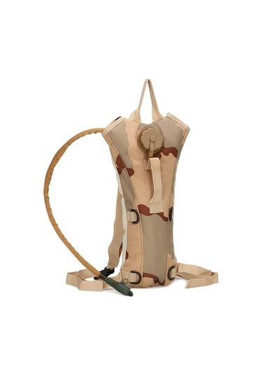 Zsykd Bisiklet Ve Dağcılık İçin 3l Su Torbası Sırt Çantası - Çöl Kamuflaj Desenli Haki Çelik Haki