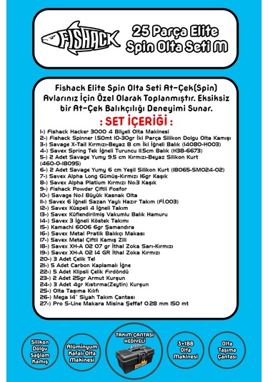 Spin At-çek Deniz Ve Göl Profesyonel Olta Seti Takımı - M - 1.50mt / 10-30gr - 42 Parça Elite