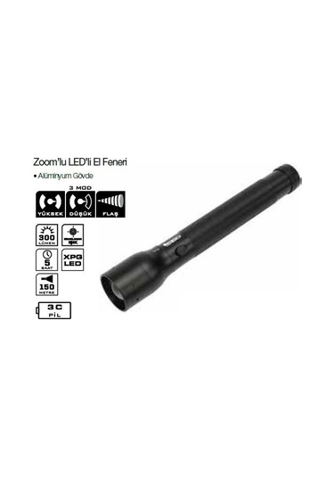Lightorch Lt03098 Zoom'lu Aluminyum Fener 300 Lümen