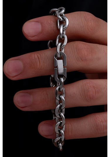 Erkek Çelik Bileklik - 9 Mm Forse Zincir Çelik Bileklik