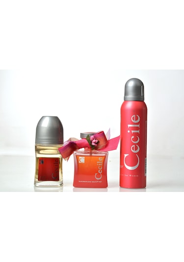 Cecile Amor Kadın Parfüm EDT 100 ML + Deodorant 150 ML + Roll On 50 ML