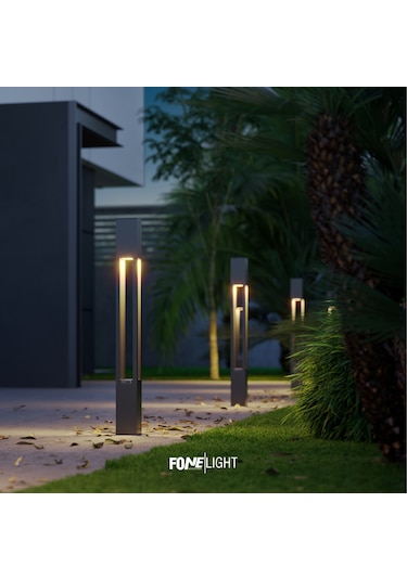 Fonelight Aka Bahçe Aydınlatması Bollard Antrasit 60 Cm Antrasit