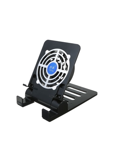 Jeemson Siyah Cep Telefonu Ve Tablet Soğutma Stantı - Ayarlanabilir Fanlı Düşük Gürültülü Evrensel Tutucu