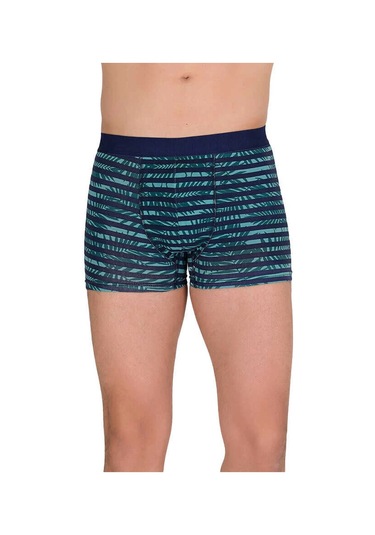 Nivemeshome 4480 Erkek Lycralı Cotton Boxer Yeşil Lacivert Desenli L Berrak Çok Renkli