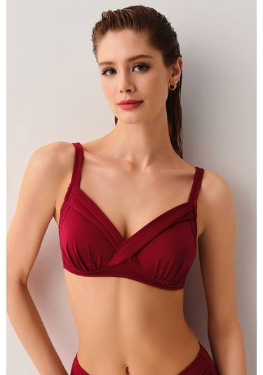 Suwen Kaplı Bantlı Toparlayıcı Bikini Üst Sbn25380c020 Bordo