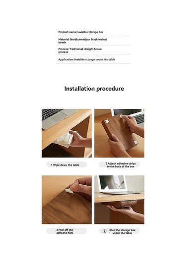 Ganzhoushop Masa Altı Kendinden Yapışkanlı Saklama Kutusu Çekmece Kırtasiye Düzenleyici Ev Dolabı Bitirme Kutusuev Depolama Malzemeleri