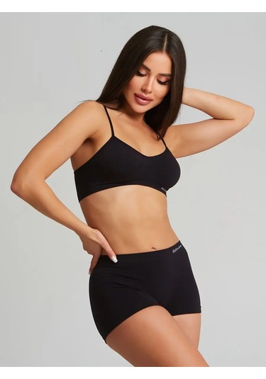 Moncorno Model Toparlayıcı Ve İz Yapmayan İz Belli Etmeyen Korseli Külot Siyah Renk Siyah