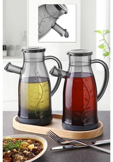 Bayev Olivia Bambu Standlı Yağdanlık Set 2'li - 700 ML
